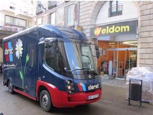 Les véhicules électriques, mis à disposition par Deret, sont adaptés au besoin de Weldom ; ils peuvent transporter 2 t de marchandises et leur autonomie de 100 km est particulièrement bien appropriée au contexte local.
