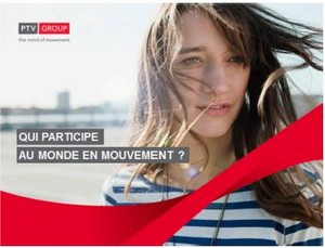 La nouvelle orientation de PTV Group se traduit par une nouvelle identité visuelle. Un ruban de Möbius rouge est utilisé comme symbole central. C'est une bande qui vrille, sans début ni fin, sans dessus ni dessous. Elle symbolise le flux perpétuel du trafic et l'interconnexion des processus