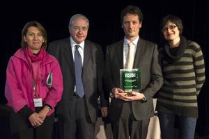 Sophie Mougard (Directrice Générale du STIF), Jean-Paul Huchon (Président de la Région Île-de-France, Président du STIF) Gilles Manuelle et Ghislaine Senée (Conseillère régionale IDF, Présidente de la commission de l'offre de transport du STIF 