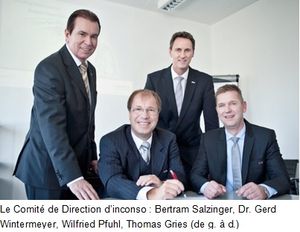 Le Comité de Direction d'inconso : Bertram Salzinger, Dr. Gerd Wintermeyer, Wilfried Pfuhl, Thomas Gries (de g. à d.)