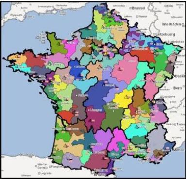 Exemple d’une re-sectorisation avec l’aide du logiciel PTV Map&Market.