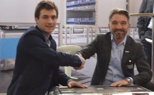 De gauche à droite : Olivier Rochet, PDG de Scallog et Emmanuel Bonnet, Directeur du développement de Rhenus Logistics France