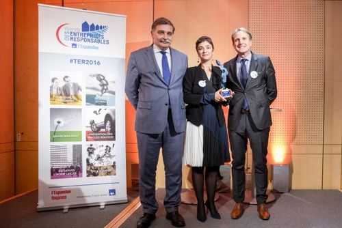 De gauche à droite : Pascal Lagarde, directeur exécutif, international, stratégie, études et développement, BPI France, Julie Barlatier Prieuret, Directrice Générale de BARJANE, Jean-Frédéric Geolier, PDG de Mille et un Repas