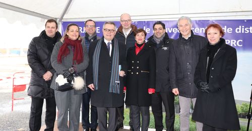 Inauguration du chantier du centre de distribution BARJANE construit pour ACTION par APRC sur la commune de Belleville (69-Beaujolais) au sein du parc d'activités Lybertec