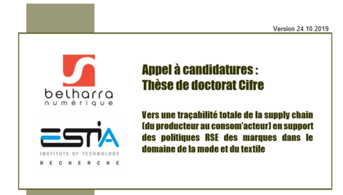 e-SCM lance un appel à candidature pour une thèse de doctorat sur la traçabilité