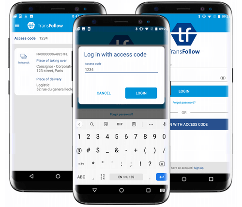 TransFollow introduit la connexion e-CMR par code d'accès