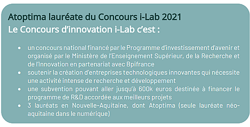 Atoptima lauréate du Concours i-Lab 2021