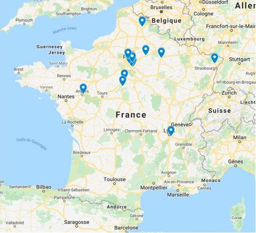 Carte (à date) des premiers sites proposant des visites “portes ouvertes” du 18 au 20 novembre