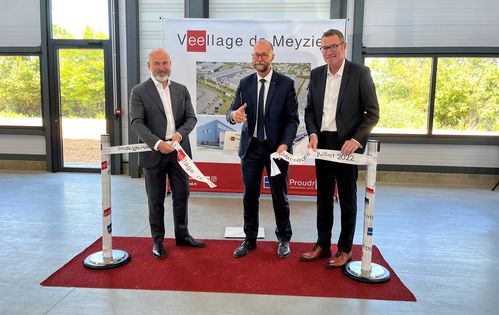 Christophe Le Corre, Président de Proudreed,Christophe Quiniou, Maire de Meyzieu ainsi que Eric Maubant, Directeur Développement de Novelige