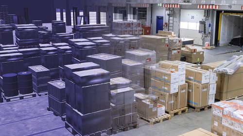 Dans le "terminal @ILO", une image numérique complète de tous les colis et processus d'un entrepôt est créée en temps réel.