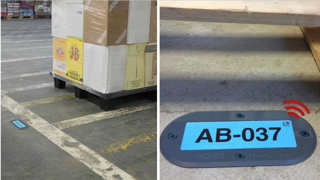 La solution garantit une identification  fiable, rapide et sans contact des emplacements de stockage, tout en offrant à l’opérateur une  lecture visuelle immédiate grâce à l’affichage du numéro de chaque adresse de stockage.<br>
          Crédit photo : inotec.