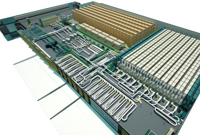 Au cœur de la solution mise en place à Aalsmeer se trouve un système de navettes comprenant plus de 150 000 emplacements.<br>
  Crdit photo : TGW Logistics