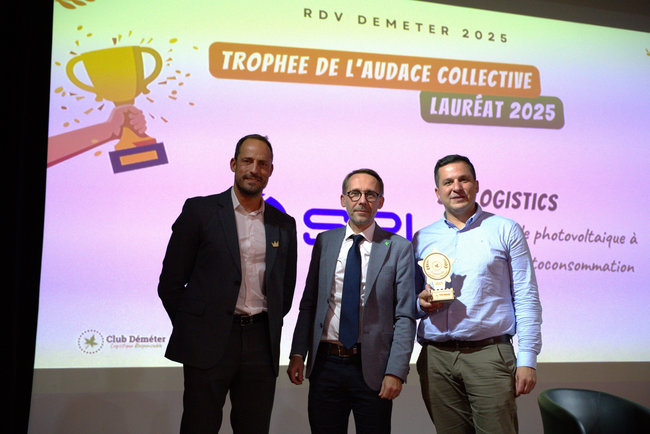 Vert, SPI Group et XPO Logistics sont les lauréats de la première édition des Trophées de l’Audace collective.<br>
                              Crédit photo : Club Demeter.