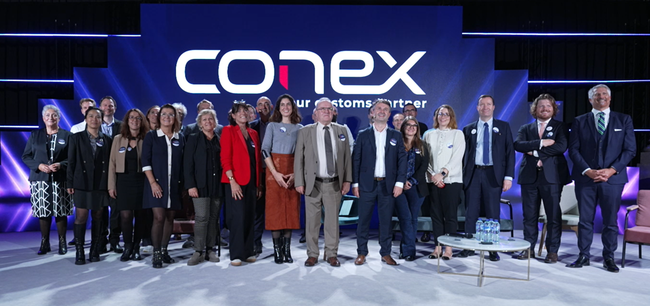 Conex a réuni plus de 200 clients, partenaires et experts pour célébrer ses 40 ans d’innovation au service de la douane.<br>
          Crédit photo : Conex.
