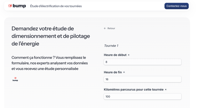 Bump d&eacute;voile &laquo; Elec Planner &raquo;, un simulateur en ligne gratuit d&eacute;di&eacute; &agrave; l&rsquo;&eacute;lectrification des tourn&eacute;es poids lourds (PL) et v&eacute;hicules utilitaires l&eacute;gers (VUL).<br>
Cr�dit photo : Bump.