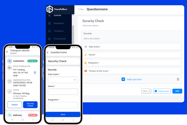 TransFollow ajoute &agrave; sa plateforme un questionnaire digital personnalisable, con&ccedil;u pour collecter des donn&eacute;es op&eacute;rationnelles et de conformit&eacute; &agrave; chaque &eacute;tape d&rsquo;une exp&eacute;dition<br>
          Cr&eacute;dit photo : TransFollow