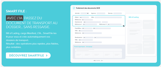 Un module intelligent qui transforme les documents de transport en dossiers, sans ressaisie.<br>
                                Cr&eacute;dit photo : AKANEA
