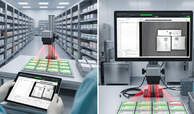 L&rsquo;objectif est de permettre la lecture simultan&eacute;e de plusieurs codes Datamatrix afin de r&eacute;duire fortement le temps consacr&eacute; &agrave; la v&eacute;rification des m&eacute;dicaments en pharmacie hospitali&egrave;re.<br>
          Cr&eacute;dit photo : KLS Group