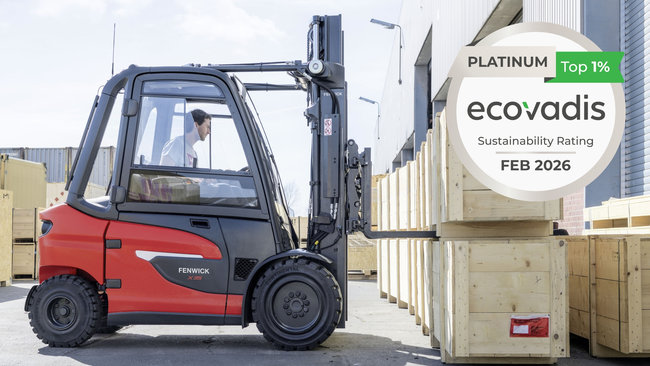 EcoVadis &eacute;value les entreprises selon quatre grands crit&egrave;res : Environnement, Travail & Droits de l'Homme, &Eacute;thique et Achats responsables.<br>
          Cr&eacute;dit photo : Fenwick-Linde.