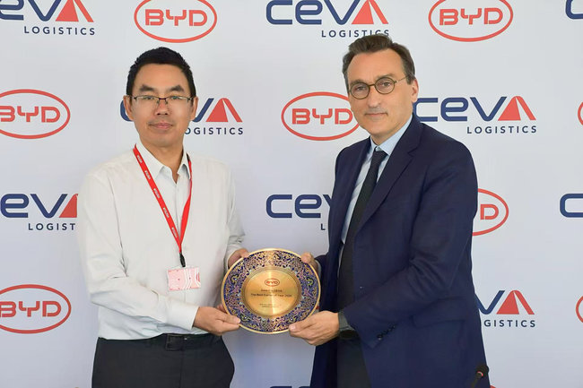 BYD et CEVA Logistics collaborent d&eacute;j&agrave; sur plusieurs continents pour la gestion des flux de v&eacute;hicules finis et des op&eacute;rations logistiques associ&eacute;es.<br>
          Cr&eacute;dit photo : CEVA Logistics / BYD.