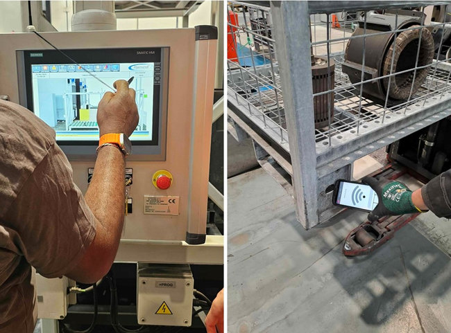 L'installation concern&eacute;e traite quotidiennement entre 25 et 30 palettes de composants ferroviaires et constitue un prototype unique au sein de l'organisation de maintenance de SNCF Voyageurs.<br>
  Cr&eacute;dit photo : Panopt&egrave;s.