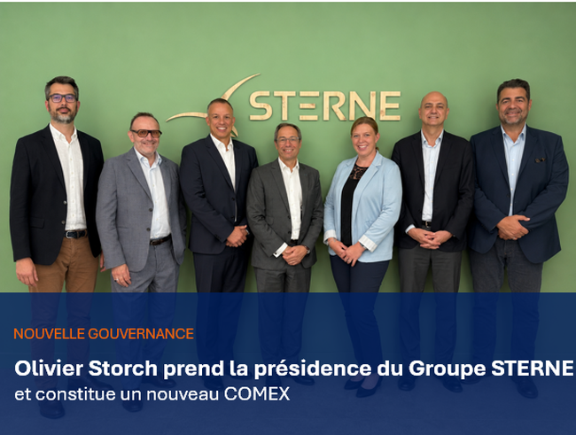 Groupe STERNE : Olivier Storch prend la pr�sidence et constitue un nouveau COMEX<br>
                            Cr&eacute;dit photo : STERNE.