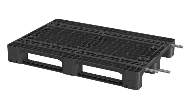 Avec un poids de 8,3 kg, contre 25 kg pour une palette bois, Ergo-Pall vise &agrave; faciliter les manipulations et &agrave; r&eacute;duire le poids transport&eacute;. Sa conception permet une int&eacute;gration dans les flux industriels, logistiques et automatis&eacute;s.<br>
              Cr&eacute;dit photo : Smart-Flow