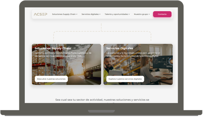 La refonte met en avant la double expertise du groupe, &agrave; la fois &eacute;diteur de logiciels Supply Chain et ESN sp&eacute;cialis&eacute;e.<br>
Cr�dit photo : ACSEP.