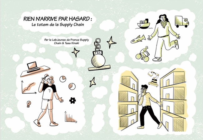 La BD sera disponible sur le site de France Supply Chain. L&rsquo;association propose &eacute;galement une pr&eacute;sentation gratuite pour faire d&eacute;couvrir le secteur, ses m&eacute;tiers et les parcours professionnels possibles.<br>
              Cr&eacute;dit photo : France Supply Chain.