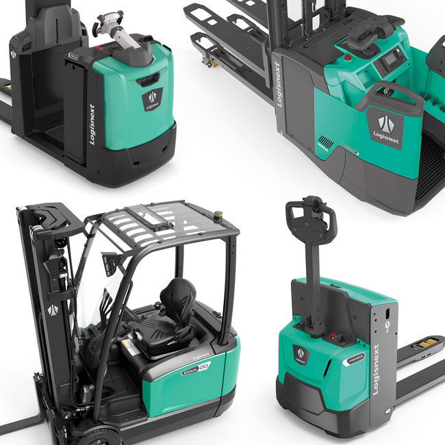 Chariots brand&eacute;s Logisnext Forklifts<br>
                            Cr&eacute;dit : LOGISNEXT FORKLIFTS.