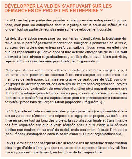 Développer la VLD en s'appuyant sur les démarches de projet en entreprise ?