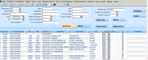 Capture d'écran DDS Logistics 