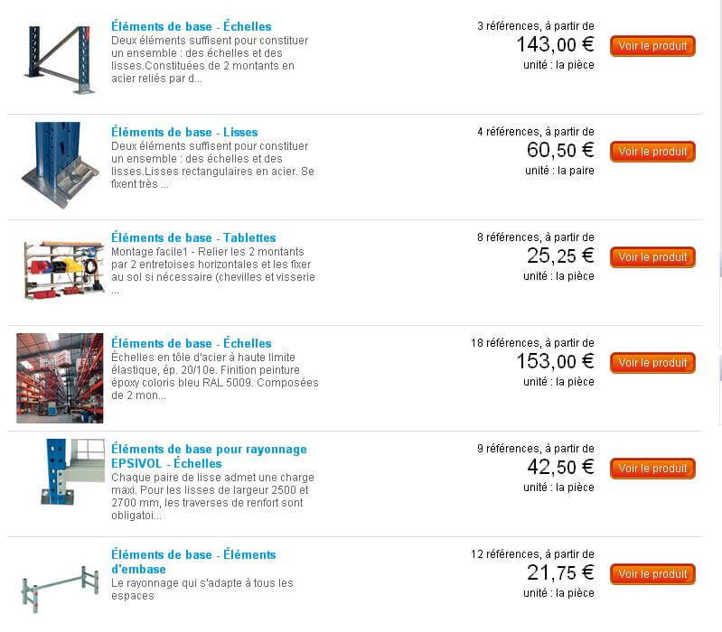 Achat de Rayonnage