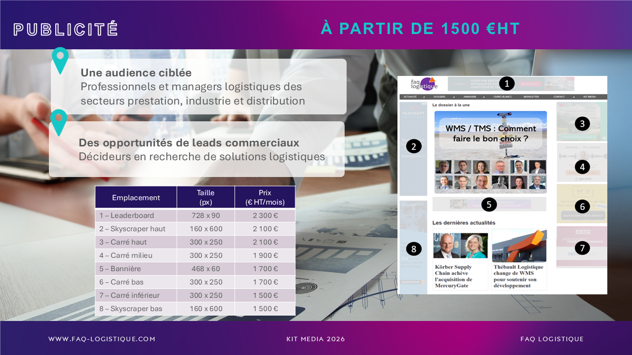 Annoncez sur FAQ Logistique !