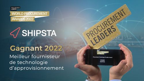 SHIPSTA, lauréat des 2022 World Procurement Awards pour le meilleur fournisseur de technologie d'approvisionnement
