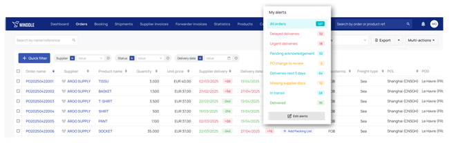 Winddle est une plateforme Saas de Supply Chain Management modulaire, ergonomique, et ultra configurable